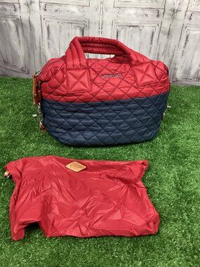 Mz Wallace Small Sutton Deluxe Tote w/ Toiletry Case Blue Red